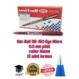 Uni-Ball Eye Micro UB-150 Roller Kalem, 0.5 mm, Kırmızı, 12 Adet, Made in Japan
