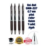 Uni-Ball OMN-207 0.7 mm Jel Pilot Roller Kalem, Siyah, 4 Adet Set