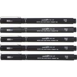 Uni-ball Pin Teknik Çizim Kalemi Siyah Set ( 5 Adet )