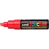 uni-ball posca su bazlı boyama kalemi 8.0 poster markörü 8.0 mm fosforlu kırmızı pc-8k (6 lı paket) - Yok