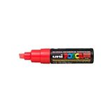 Uni-Ball Posca Su Bazlı Boyama Kalemi 8.0 Poster Markörü 8.0 Mm Fosforlu Kırmızı pc-8k (6 Lı Paket)