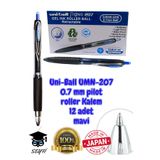 Uni-Ball Signo 207 0.7mm Jel Pilot Kalem, Mavi, 12 Adet