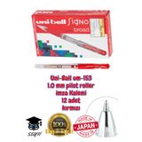 Uni-Ball Signo Broad UM-153 1.0 mm Pilot Roller İmza Kalemi, Kırmızı, 12 Adet