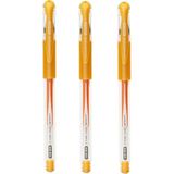 Uni-Ball Signo Needle ( 0.38 ) Iğne Uçlu Jel Kalem Altın Sarısı ( Üç Adet ) - Uç Kalınlığı
