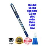 Uni-Ball UB-150 Eye Micro 0.5 mm Pilot Roller Kalem, Mavi, Made in Japan