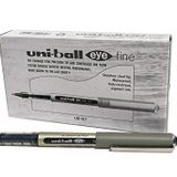 Uni-ball UB-157 Eye Fine tükenmez kalem, siyah Uni süper mürekkep, 0,7 mm uç, 12 adet