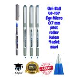 Uni-Ball UB-157 Eye Micro Roller Kalem, 0.7 mm, Mavi, 4 Adet, Made in Japan