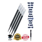 Uni-Ball UM-153 1.0 mm Pilot Roller İmza Kalemi, Siyah, 4 Adet