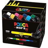 Uni-Ball Uni Posca 3.0-19.0 Su Bazlı Mop Markörü 8'li Set Renkli Keçeli Kalemler PCM-22C