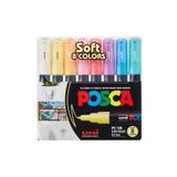 UNİ-BALL Uni Posca Su Bazlı Marker Soft Renkler Pc-1m/8c Sc 0.7mm 8'li Set