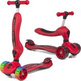 Uni Care Smart Oturaklı Çocuk Işıklı Scooter 3 Tekerlekli Yükseklik Ayarlı 1-5 Yaş İçin Rahat Kullanım - Kırmızı