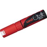 Uni Chalk 8 mm Kesik Uç Su Bazlı Sıvı Tebeşir Kalemi Kırmızı