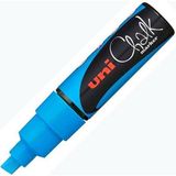 Uni Chalk Marker Wet Wipe Pwe-8k Kesik Uçlu Sıvı Tebeşir Kalemi Açık Mavi