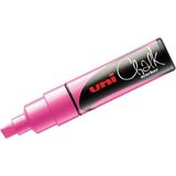 Uni Chalk Marker Wet Wipe Pwe-8k Kesik Uçlu Sıvı Tebeşir Kalemi Fosforlu Pembe