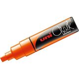 Uni Chalk Marker Wet Wipe Pwe-8k Kesik Uçlu Sıvı Tebeşir Kalemi Fosforlu Turuncu