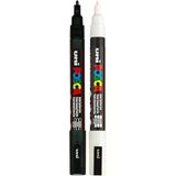 Uni Markör Kalem 3M Set 0.9-1.3 Mm Keçe Uçlu, 2'Li Set, Siyah/Beyaz