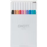 Uni PEM-SY/10C.02 0.4 Pastel Renkler 10 Adet Emott Fineliner Kalem Set