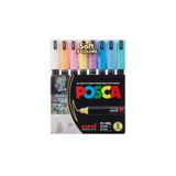 Uni Posca 0.7 Su Bazlı Poster Markörü Soft Renk 8'li