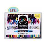 Uni Posca 12'li Set Marker 1.8-2.5mm Farklı Renk Seçenekleriyle Kırtasiye Ürünleri - Çok Renkli