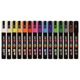 Uni Posca 5m Boyama Markörü 15'li Set - Renkli