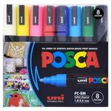 Uni Posca 5m Boyama Markörü 8'li Set Renkli Su Bazlı Özellikler ile Yaratıcılığınızı Keşfedin