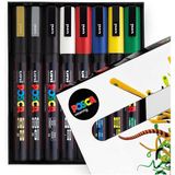 Uni Posca Marker Kalem Pc-3m (0.9-1.3mm) 8'li Fondöten Renkler Seti - Renkli