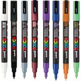 Uni Posca Marker Kalem Pc-3m (0.9-1.3mm) 8'li Set Karışık 1 - Renkli - Standart
