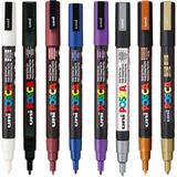 Uni Posca Marker Kalem Pc-3m (0.9-1.3mm) 8'li Set Karışık 3 - Renkli - Standart