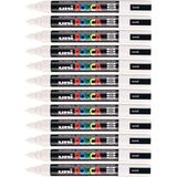 Uni Posca Marker Kalem Pc-5m (1.8-2.5mm) White - Beyaz 12'li Set - Renkli - Standart