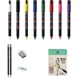 Uni Posca Marker Kalemi Çizim Seti 3 + 1mr (0.7 Mm) 8'li Set 8'li Set - Renkli - Standart