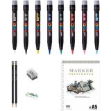 Uni Posca Marker Kalemi Çizim Seti 3 + Pcf-35 (3-10MM) 8'li Set - Renkli - Standart