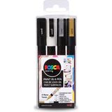 Uni Posca Marker Pc-3m (0.9-1.3mm) 4'lü Set - Renkli - Standart