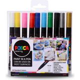 Uni Posca Marker PCF-350 Fırça Uçlu 10'lu Set - Renkli
