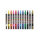 Uni Posca Markör Kalem 3M Set 0.9-1.3 mm Keçe Uçlu (12'li Set)