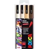 Uni Posca PC-3M 0.9-1.3mm Marker Akrilik Boyama Kalemi 4'lü Ten Renkleri Seti