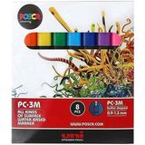 Uni Posca PC-3M Ana Renkler Seti 7+1 Renkli Keçeli Kalemler 0.9-1.3 mm Özellikli