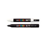 Uni Posca Pc-5m Boyama Markörü Beyaz ve Siyah Renk Seçeneği 1.8-2.5 mm Kalınlık