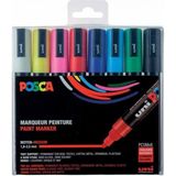 Uni Posca Renkli Keçeli Kalem Seti 1.8-2.5mm (7+1) Standart Ölçüler ile Sanatsal Projeler