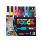 Uni Posca Su Bazlı Marker Seti 8Li Ana Renkler 0.9 1.3Mm Pc3m