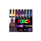 Uni Posca Su Bazlı Marker Seti 8Li Koyu Renkler 1.8 2.5Mm Pc5m