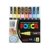 Uni Posca Su Bazlı Marker Seti 8Li Pastel Renkler 0.9 1.3Mm Pc3m
