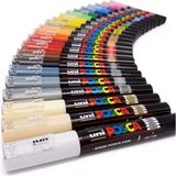 Uni Posca Unibal Unı Posca PC-1M 10 Renkli Set Su Bazlı Pigment Kalemler Standart Ölçü ile Canlı Renkler