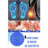 Uni zer EMS Ayak Masaj Cihazı Titreşimli USB Şarjlı 8 Modlu 19 Seviyeli Foot Massager