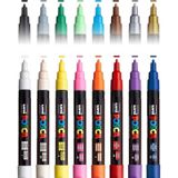 Uniball Posca Su Bazlı Markör Kalem Seti 0.9-1.3 16lı Çok Renkli