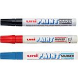 Uniball. Uniball Paınt Marker ( 2.2-2.8 ) Boyama Markörü (Siyah-Kırmızı-Mavi) - Çok Renkli - Boya Dekor Markörü - Uç