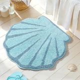 UNIBATH Seashell Banyo Halıları ve Matı Sevimli Plaj Banyo Paspası Çocuklar için Karikatür Deniz Banyo Dekoru Aqua Mavi Banyo Halıları Peluş Kaymaz Ayak Matı Emici Küvet Halısı Yıkanabilir