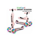 UniCare Smart Oturaklı Çocuk Scooter 3 Tekerlekli Işıklı Scooter Yükseklik Ayarlı 2-5 Yaş