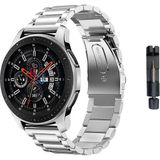 Unicell Huawei Watch GT6 /GT6 Pro /GT5/ GT 5 Pro/GT 4/ GT3 Se 46 mm Tam Uyumlu 22 mm Klasik Çelik Kordon - Gümüş