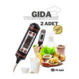 UniChrome 2 Adet Siyah Renk Dijital Gıda Yemek Termometresi Yemek Isı Ölçer - Termometreler - 2 Yıl