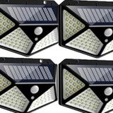 UNİCHROME 4 Adet 100 Solar Güneş Enerjili Hareket Sensörlü Bahçe Garaj Ev Aydınlatma Lambası